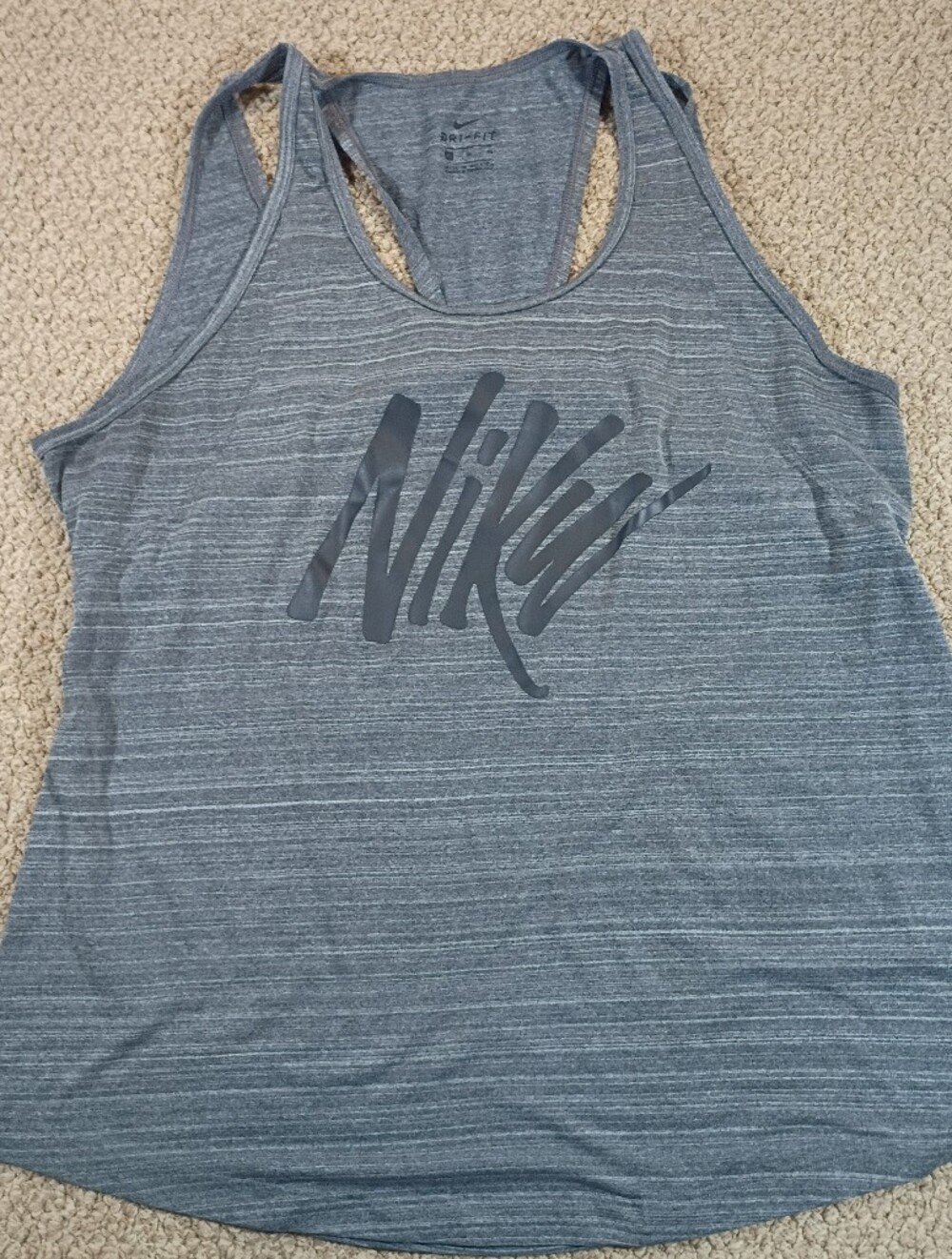 Nike Blue-Grey Striped Racerback Tank Top XL